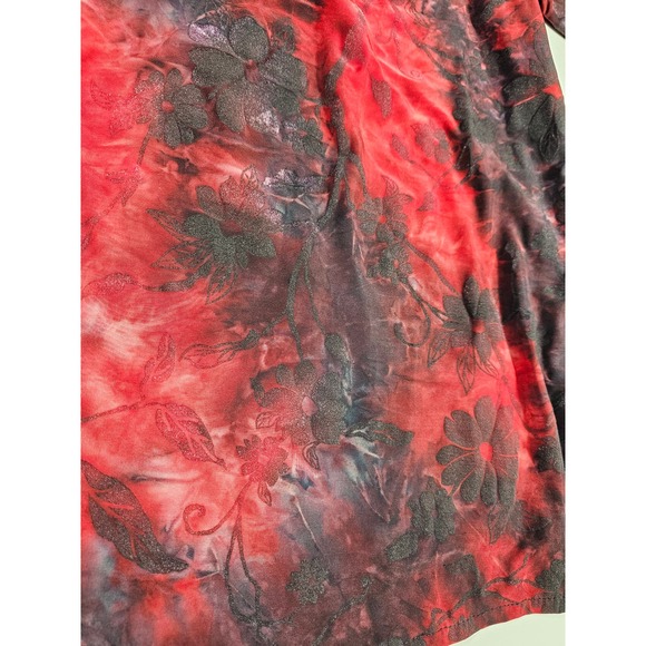 Kaktus size 1X women's career casual loose fit blouse lace accent ^ - Picture 3 of 8